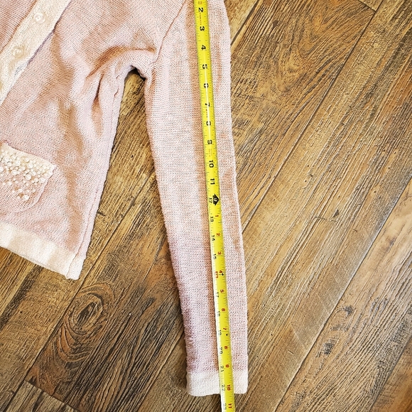 ❌️SOLD❌️ Chadwicks Pink & Cream Pearl Cardigan Small - Picture 9 of 11